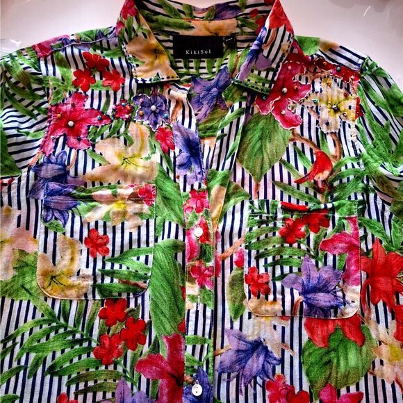 Artisan KiKiSol Multi Color Tunic Size XXL - Picture 7 of 12